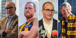 Peter Nankivell,Jarryd Roughead,James Merlino and Andy Gowers