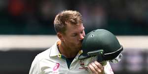 David Warner walks off the SCG for the final time in Test cricket.
