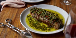 Go-to dish:Steak with chimichurri.