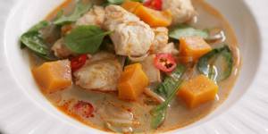 Hit the spot:Thai fish and pumpkin curry.