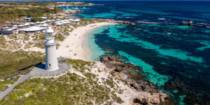 Pinky Beach and Bathurst Lighthouse,Rottnest Island.