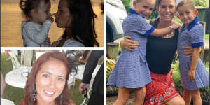 Domestic violence victims who had turned to the law for protection before their deaths include Gold Coast mother Tara Brown (top left),Hannah Clarke with daughters Aaliyah and Laianah (right),and Fabiana Palhares (bottom left).