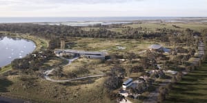 An artist’s rendering of the proposed Hobsons Bay Wetlands Centre,by Grimshaw Architects.