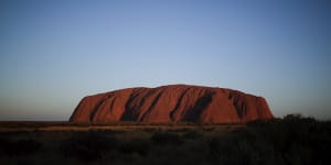 Sunset at Uluru on Saturday after its permanent closure to climbers.