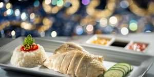Hainanese chicken rice is on the menu,in a nod to the ship’s home port.