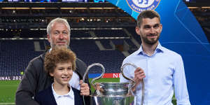 Roman Abramovich celebrates Chelsea’s Champions League win last year.