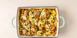 This $10 lemony chicken one-tray wonder is your new go-to family dinner