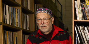 Glenn A. Baker among his 50,000 records in the Penrith warehouse. 