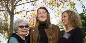 Breagha Patterson with her grandmother Katie Graham and mother Maggie Patterson at St Vincent's Hospital.