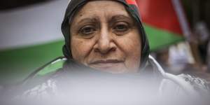 Feliz Arf was one of 15,000 who turned up at the State Library of Victoria today in a show of support for Palestine.