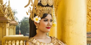 A traditional Cambodian Apsara dancer. 