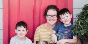 Trish Smith and her sons,Ben and Russell.