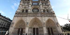 Notre-Dame de Paris’ iconic west facade after five years of restoration works.