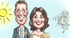 Wedding bells:Christian Porter and Karen Espiner have tied the knot.