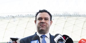 A bitter-sweet moment for Stuart Ayres. Soon after unveiling the new Allianz stadium he had backed so stridently,he had to resign from the ministry.