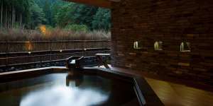 The Chinese-style,private onsen spa of Nishimuraya Shogetsutei in Kinosaki Onsen.