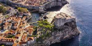 Aerial view of Dubrovnik’s old town.