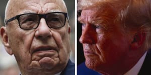 At odds:Rupert Murdoch and Donald Trump.