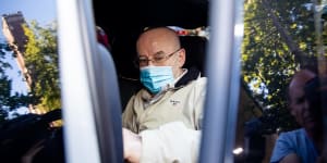 Former Labor minister Eddie Obeid leaving Darlinghurst court on bail. May 2021. Photo:Edwina Pickles/ SMH