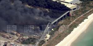 A fire in a warehouse is resulting in potentially dangerous smoke across the City of Kwinana.