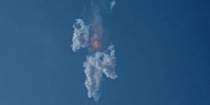 SpaceX’s Starship after launching in Texas.