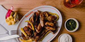 Charcoal chicken is a specialty but not a focus at Henrietta in Melbourne.