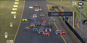 Jamie Whincup and Will Davison went toe to toe in the opening moments of Race 26 before Anton de Pasquale took out the win