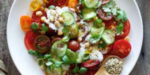 Tomato salad with tzatziki.