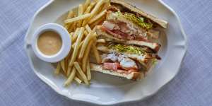 Moreton Bay bug club sandwich.