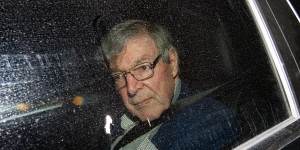 Cardinal George Pell arriving at the Seminary of the Good Shepherd in Sydney after being freed.