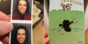 Sarah Thomas found old passport photos and a cherished card from her father.