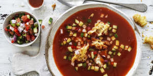 Chilled Spanish tomato soup for summer.