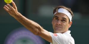Roger Federer on the grasscourts of Wimbledon.