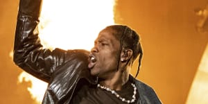 Travis Scott performs at his Astroworld Music Festival,Houston,where authorities are now investigating how eight people in the crowd were crushed to death.