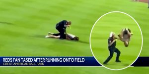 Baseball fan Tasered after invading pitch