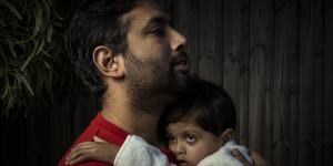 Gaurav Tripathi and his two-year-old daughter Paavika who had the flu earlier this year.