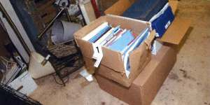 A damaged box where classified documents were found in Joe Biden’s garage.
