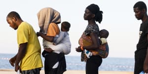 Some 7000 migrants and refugees landed on the Italian island of Lampedusa last week.