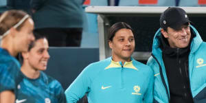Matildas head coach Tony Gustavsson is continuing to keep his cards close to his chest about the condition of captain Sam Kerr.