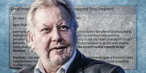 Richard White sent an email to Liberal senator Andrew Bragg and former Business Council of Australia president Tony Shepherd saying he wanted to “to dispel some of the lurid reporting” about him.