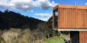 Clifftop at Hepburn's new villas are constructed from shipping containers.