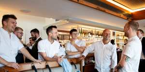 Chef Simon Rogan (second from right) with his team.