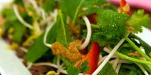 Feel-good food:Barbecue sweet soy beef with hot and sour herb.