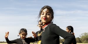The Oznatyam Dance Group from Wyndham Vale dancing at a Diwali festival in 2023.