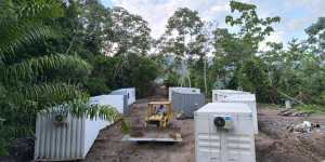 New containerised camp and mine buildings being constructed at Aguia Resources’ Santa Barbara gold mine in Columbia.