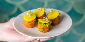 Red lentil,bulgur and capsicum meatballs.