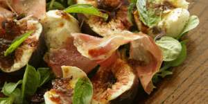 Figs,prosciutto,mozzarella and vino cotto.