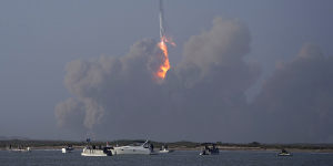 SpaceX’s Starship launches from Starbase in Boca Chica,Texas.