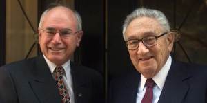 John Howard,then prime minister of Australia,with Henry Kissinger in New York in 2002.
