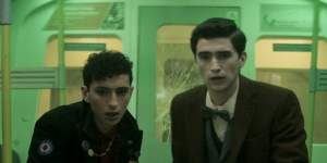 Teenage spirits Edwin (George Rexstrew) and Charles (Jayden Revri) in Dead Boy Detectives,which is adapted from the graphic novel by Neil Gaiman.